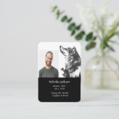 Gedenkgebet Wolf Naturtier Visitenkarte (Stehend Vorderseite)