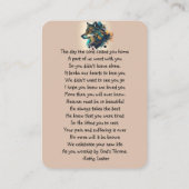 Gedenkgebet Wolf Naturtier Visitenkarte (Rückseite)