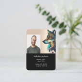 Gedenkgebet Wolf Naturtier Visitenkarte (Stehend Vorderseite)