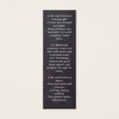 Gedenkgedicht 3 Foto Beerdigung Gebet Lesezeichen (Rückseite)