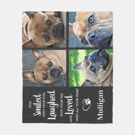 Gedenkgedicht an den Haustiere Personalisierter Hu Fleecedecke (Vorderseite)