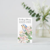 Gedenkgedicht Beerdigung Gebet-Karte Bird floral Telefonnummerkarte (Stehend Vorderseite)