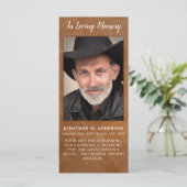 Gedenkgedicht Beerdigung Lesezeichen-Kartenleder Menükarte (Stehend Vorderseite)