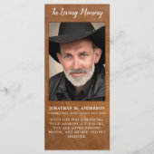 Gedenkgedicht Beerdigung Lesezeichen-Kartenleder Menükarte (Vorderseite)