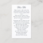 Gedenkgedicht Bird Blume Beerdigung Gebetskarte Telefonnummerkarte (Rückseite)