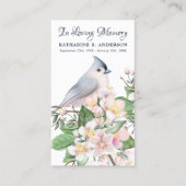 Gedenkgedicht Bird Blume Beerdigung Gebetskarte Telefonnummerkarte (Vorderseite)