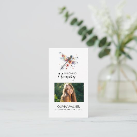 Gedenkgedicht "Dragonfly" Beerdigungskarte Begleitkarte (Stehend Vorderseite)