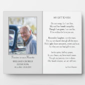 Gedenkgedicht und Foto-Anzeige Fotoplatte (Vorderseite)