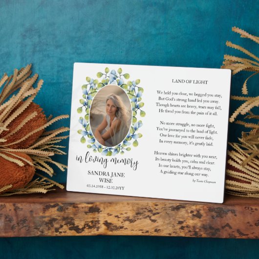 Gedenkgedicht und Foto-Anzeige Fotoplatte (Seite)