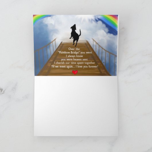 Gedenkgedicht von Rainbow Bridge für Hamster Karte (Innenseite)