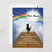 Gedenkgedicht von Rainbow Bridge für Hunde Postkarte (Vorne/Hinten)
