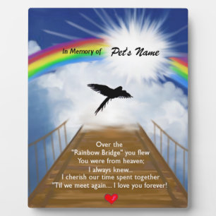 Gedenkgedicht von Rainbow Bridge für Vögel Fotoplatte