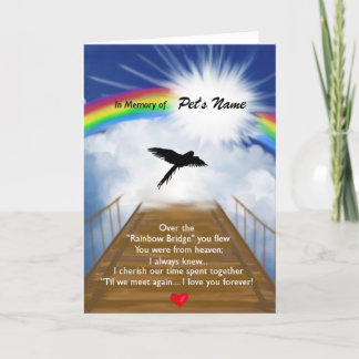 Gedenkgedicht von Rainbow Bridge für Vögel Karte