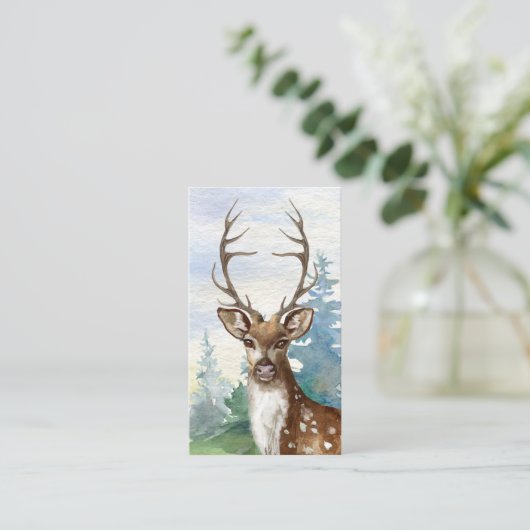 Gedenkgedicht Woodland Hirsch Beerdigungskarte Telefonnummerkarte (Stehend Vorderseite)