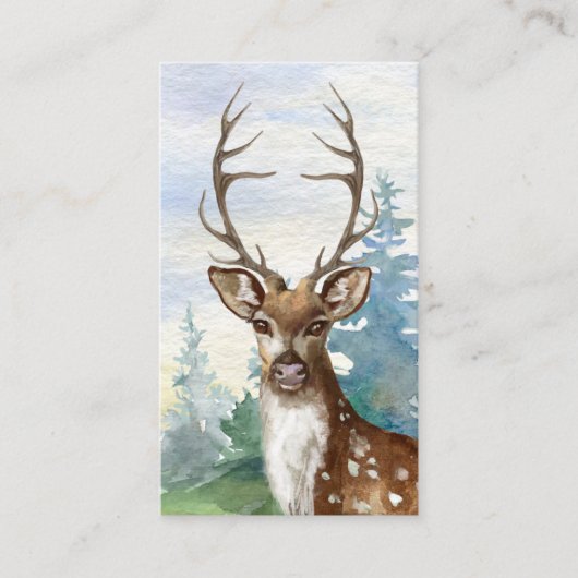 Gedenkgedicht Woodland Hirsch Beerdigungskarte Telefonnummerkarte (Vorderseite)