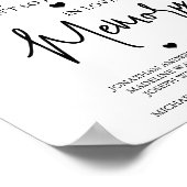 Gedenkgedicht zum Hochzeitsszenario im Herzen des Poster (Ecke)