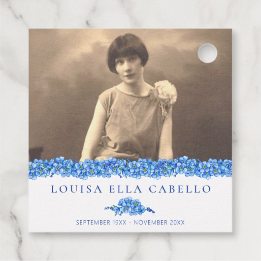 Gedenkgeschenk der Beerdigung Blau Vergiss-mir-nic Geschenkanhänger (Rückseite)