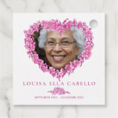 Gedenkgeschenk der Beerdigung Rosa Vergessen-ich-n Geschenkanhänger (Rückseite)