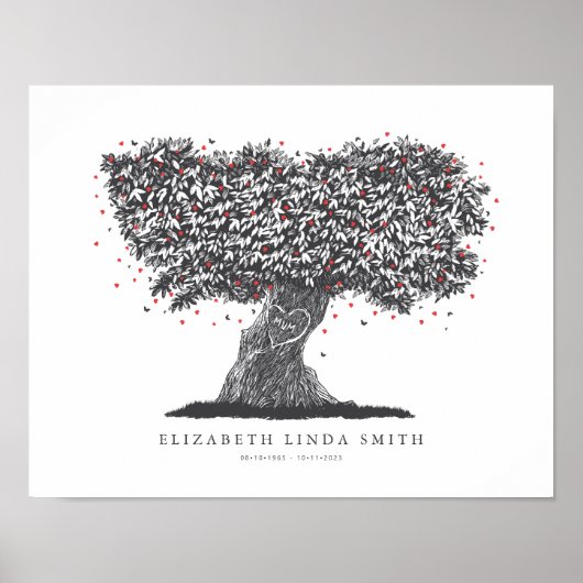 Gedenkgeschenk für den Verlust von Mutter, Baum de Poster (Vorne)