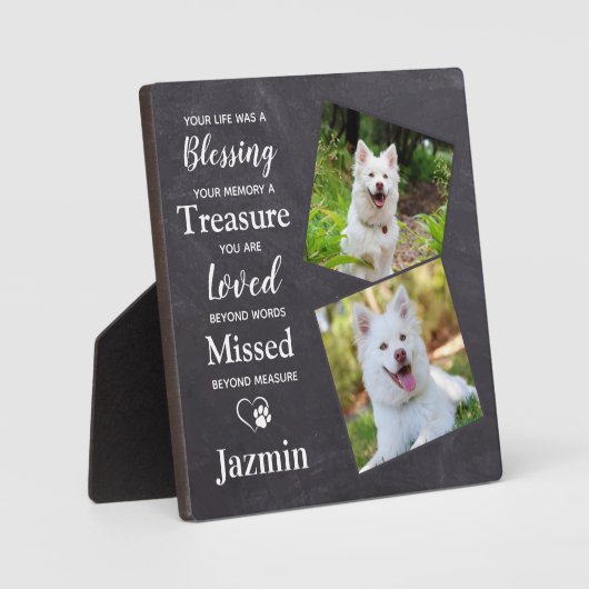 Gedenkgeschenk für Haustiere - Erinnerung an Haust Fotoplatte (Vorderseite)