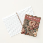 Gedenkgeschenk für klassische Rose Notizblock (Innenseite)