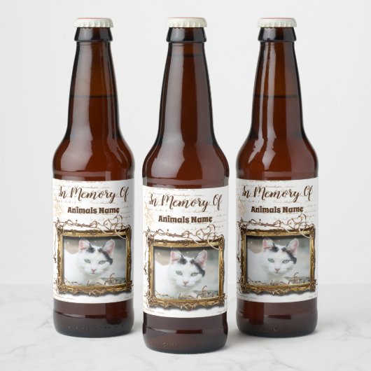 Gedenkgeschenke für Haustiere | PERSONALISIERT Bierflaschenetikett (Flaschen)