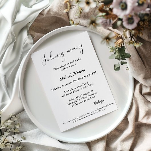 Gedenkgottesdienst , Beerdigung, Begehung des Lebe Einladung