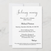 Gedenkgottesdienst , Beerdigung, Begehung des Lebe Einladung (Vorderseite)