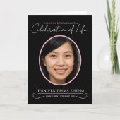 Gedenkgottesdienst Beerdigung Herz Foto rosa schwa Programm (Vorderseite)