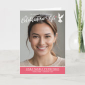 Gedenkgottesdienst Beerdigung Rosa Rosa Rosa Foto Programm (Vorderseite)