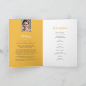 Gedenkgottesdienst Beerdigung Taube warmgelbes Fot Programm (Innenseite)