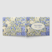 Gedenkgottesdienst Blaue Kornblumen-Patchworkdecke Gästebuch (Voll)