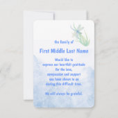 Gedenkgottesdienst dank Dragonfly Wasserfarben Kun Dankeskarte (Rückseite)