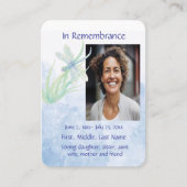 Gedenkgottesdienst dank Dragonfly Wasserfarben Kun Visitenkarte (Vorderseite)