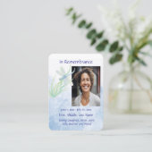 Gedenkgottesdienst dank Dragonfly Wasserfarben Kun Visitenkarte (Stehend Vorderseite)