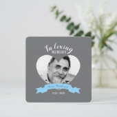 Gedenkgottesdienst Foto Blue Band Beerdigung lädt Einladung (Stehend Vorderseite)