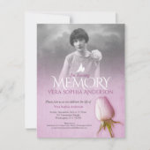 Gedenkgottesdienst Foto lila Rose Beerdigung Einladung (Vorderseite)