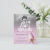 Gedenkgottesdienst Foto lila Rose Beerdigung Einladung (Stehend Vorderseite)