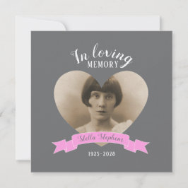 Gedenkgottesdienst Foto rosa Band Beerdigung lädt Einladung