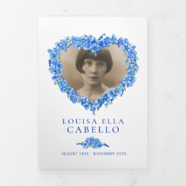 Gedenkgottesdienst für das Vergessen von Herzblut Dreifach-gefaltete Programmkarte