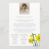 Gedenkgottesdienst Gelbe Daffodien Beerdigung Prog Programm (Rückseite)
