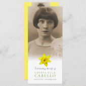 Gedenkgottesdienst Gelbe Narzissen helle Beerdigun Programm (Vorne/Hinten)