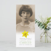 Gedenkgottesdienst Gelbe Narzissen helle Beerdigun Programm (Stehend Vorderseite)