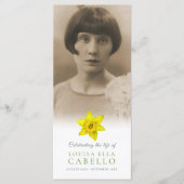 Gedenkgottesdienst Gelbe Narzissen helle Beerdigun Programm (Vorderseite)