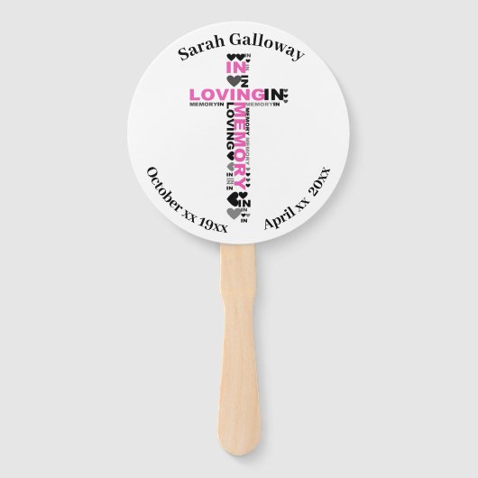 Gedenkgottesdienst oder Feiern des Fans des Lebens Fächer (Vorderseite)