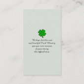 Gedenkgutschein für Bereavement Visitenkarte (Rückseite)