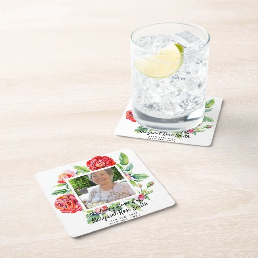 Gedenkgutschein für den Verlust des FOTOS Rechteckiger Pappuntersetzer (Vor Ort)