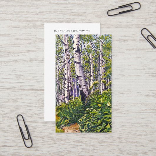 Gedenkgutschein Visitenkarte (Vorderseite/Rückseite Beispiel)