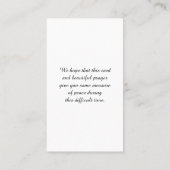 Gedenkgutschein Visitenkarte (Rückseite)