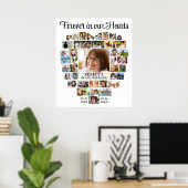 Gedenkherz geformt 40 FotoCollage Poster (Heimbüro)